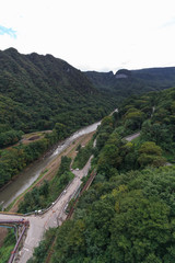 Fototapeta na wymiar 夏の八ッ場ダム予定地の風景