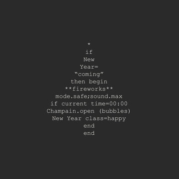 Christmas tree made of programming code in Ruby language