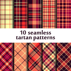 Fototapeta premium Set of seamless tartan patterns