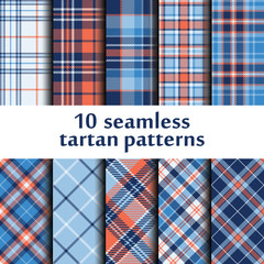 Set of seamless tartan patterns