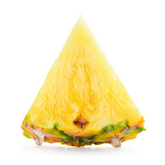 Pineapple slice. Pineapple isolated on white background.