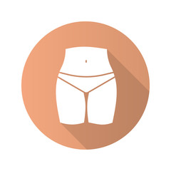 Bikini zone flat design long shadow glyph icon
