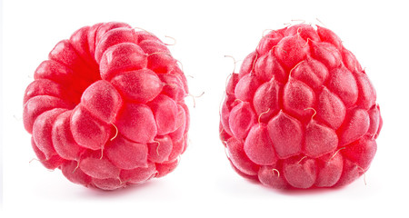 Raspberry isolated on white background. Collection.