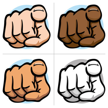 Illustration close body part, hand indicating, pointing, frontal view, ethnics Ideal for educational and institutional materials