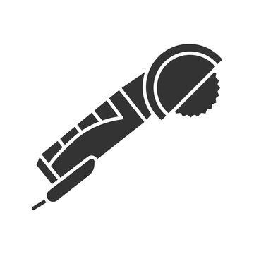 black angle grinder tool silhouette clip art preview