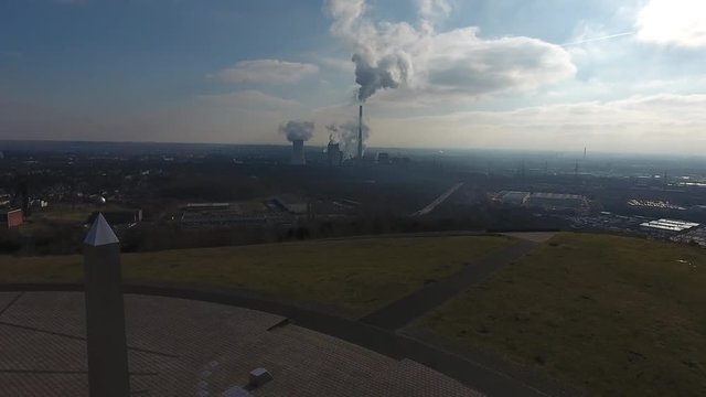 Aerial footage of a sundial in Herne, Germany