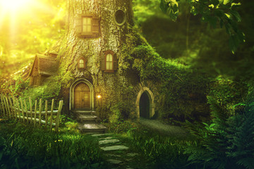Obraz premium Domek na drzewie fantasy