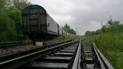 Fototapeta na wymiar rainy rails - take 2