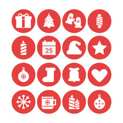 Christmas icon red circle