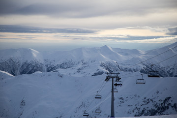 Caucasus Mountains, Georgia, ski resort Gudauri.