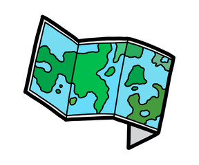 Obraz premium world map / cartoon vector and illustration, hand drawn style, isolated on white background.