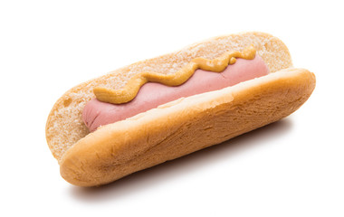 sausage in a bun isolated