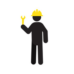 Man with wrench silhouette icon