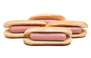 sausage in a bun isolated