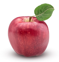 Red apple with leaf