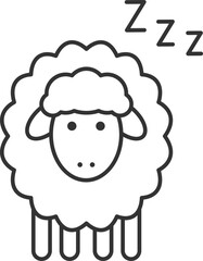 Sleeping sheep linear icon