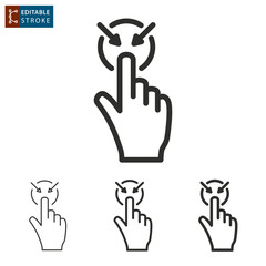 Touch - outline vector icon. Editable stroke.