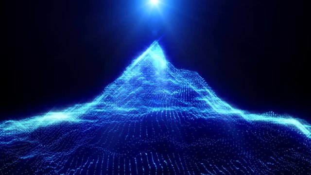 Abstract mountain. Digital landscape Able to loop