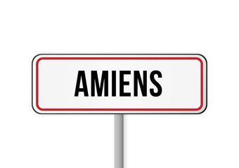 Panneau entrée ville France Amiens 