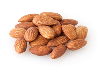 Almonds isolated on white background