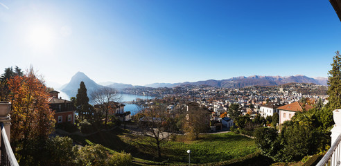 Panorama from terrace over Lugano