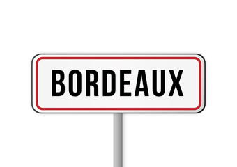 Panneau entrée ville France Bordeaux