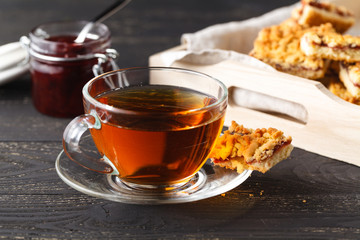 Hot drink with Christmas cookies