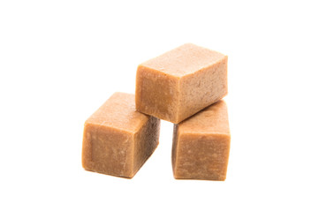 milk toffee candy isolated