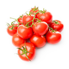 Fresh tomatoes on white background