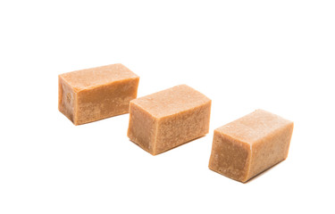milk toffee candy isolated
