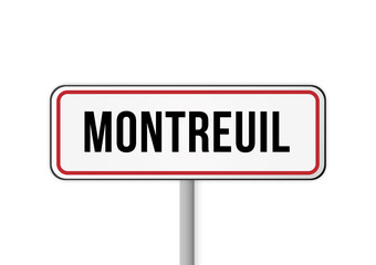 Panneau signalisation entrée ville Montreuil France