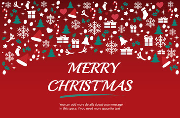 Christmas greeting card with space  pattern background vector illustration 