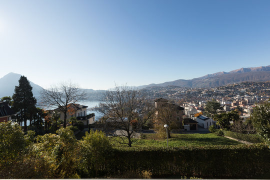 Panorama from terrace over Lugano