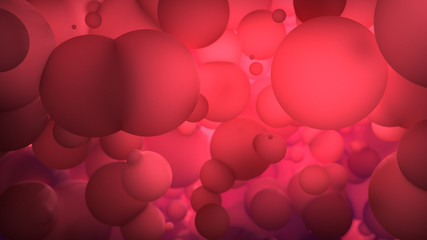 Abstract pattern of red spheres. 3d rendering