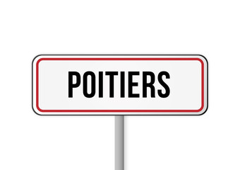 Panneau, signalisation entrée ville potiers