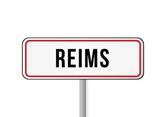 Panneau, signalisation entrée ville Reims