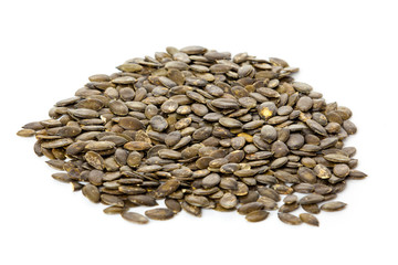 Pumpkin seeds isolated on white background
