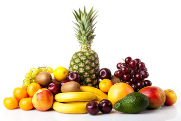 tropical fruits. fruits isolated on white. Ripe fruit