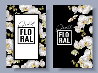 Floral orchid vertical banners © purplebird