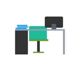 Workplace of Businessman on Vector Illustration