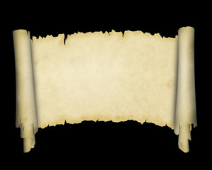 Scroll of old yellowed paper.