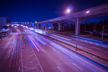nightscape traffic, bridge  scene