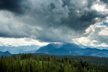 Dramatic landscape view of Tatras mountains