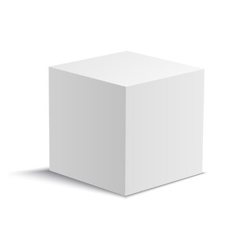 White vector cube. Vector stock illustration without background.