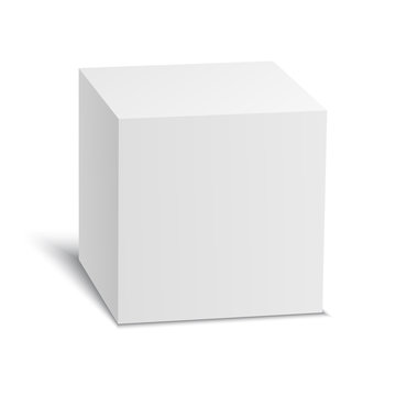 White vector cube. Vector stock illustration isolated on white background.