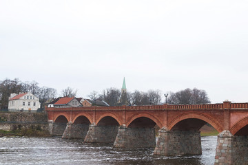 Latvia. For the Venta River across to a beautiful old bridge