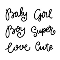 Vector childish lettering