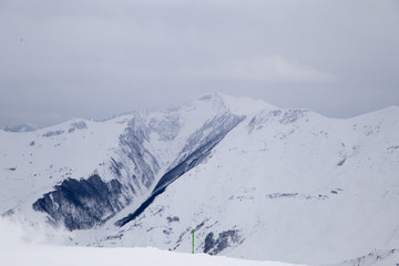 Fototapeta na wymiar Caucasus Mountains, Georgia, ski resort Gudauri.