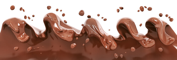 Splash chocolate 3d rendering