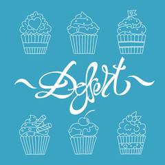 cupcakes outline dessert